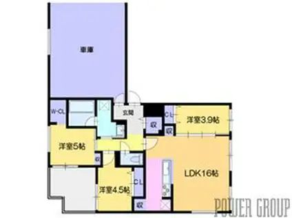 ラ・シュエット元町(3LDK/1階)の間取り写真