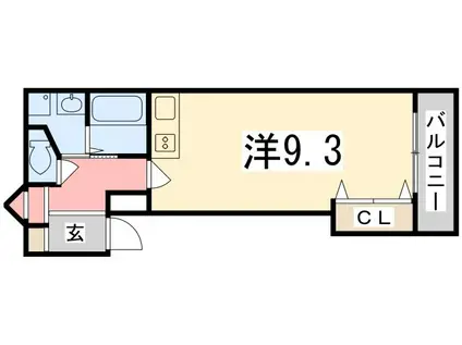 ハローハイツ(ワンルーム/1階)の間取り写真