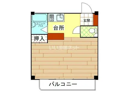 レーベルハイツ(1K/3階)の間取り写真