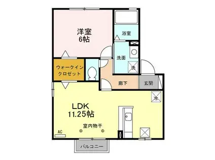 ファーストコート A(1LDK/1階)の間取り写真