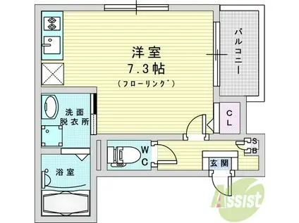 サンメイプル庄内(ワンルーム/3階)の間取り写真