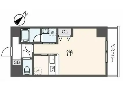 フェルテ高波(1K/7階)の間取り写真