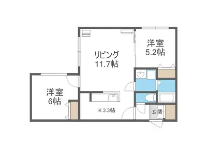 ASK・PALACEIII(2LDK/1階)の間取り写真