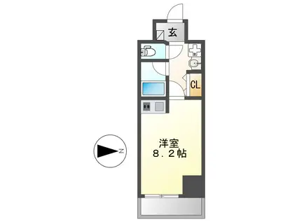 マリオン城西(ワンルーム/7階)の間取り写真