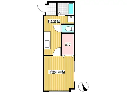 金山ビル(1DK/2階)の間取り写真