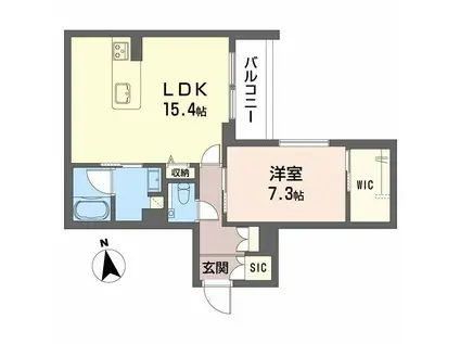 MIROIR 東別院(1LDK/2階)の間取り写真