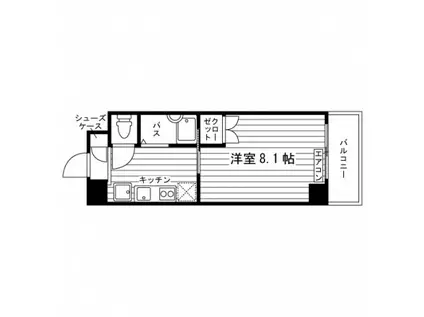 リレイス鷺沼(1K/2階)の間取り写真