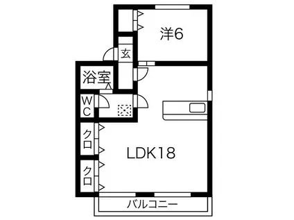 五平ハイツ D(1LDK/2階)の間取り写真