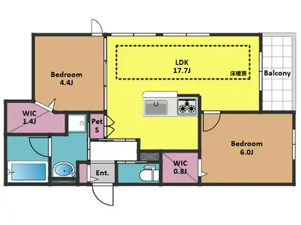 中野1丁目メゾン(2LDK/2階)の間取り写真