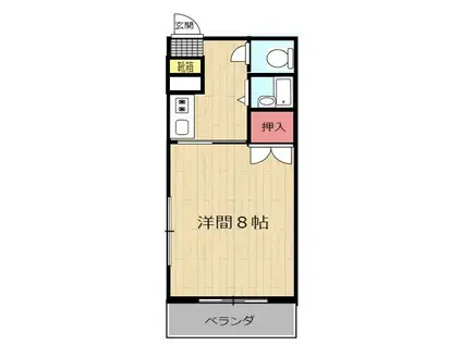 ルナーレ102(1K/1階)の間取り写真