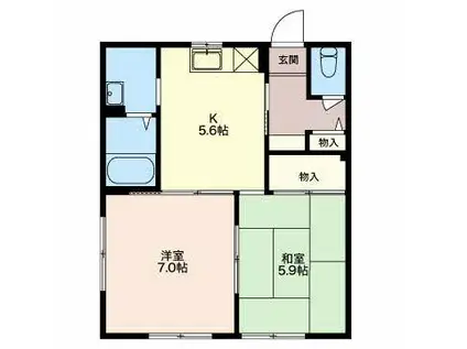 プチメゾンコスギ(2K/1階)の間取り写真