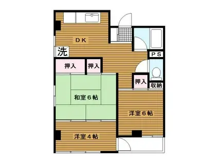 三殿台マンション(3DK/2階)の間取り写真