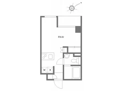 ガーデン代々木八幡(ワンルーム/1階)の間取り写真