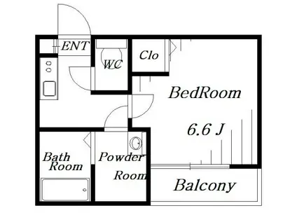 GNOSIS 花見川(1K/1階)の間取り写真