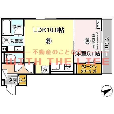 アベリアII番館(1LDK/2階)の間取り写真