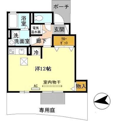 ロイヤルメゾンマエダ(ワンルーム/1階)の間取り写真
