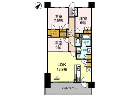 プレミスト西金沢ステーションフロント(3LDK/8階)の間取り写真