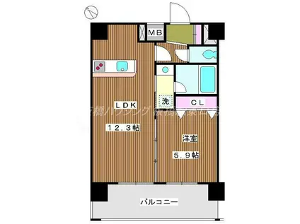 ウィスティリアときわ台(1LDK/10階)の間取り写真