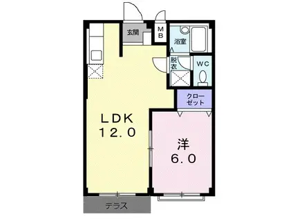 エルディム柿沼(1LDK/1階)の間取り写真