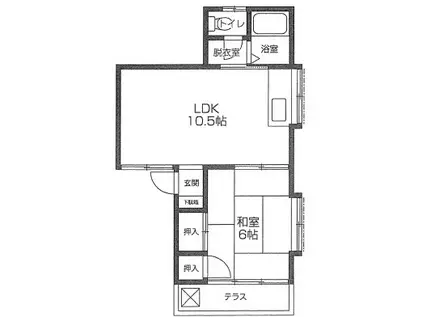 レイサイドコーポ(1LDK/2階)の間取り写真