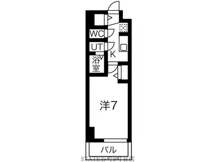 スプランディッド難波ウエスト(1K/7階)の間取り写真