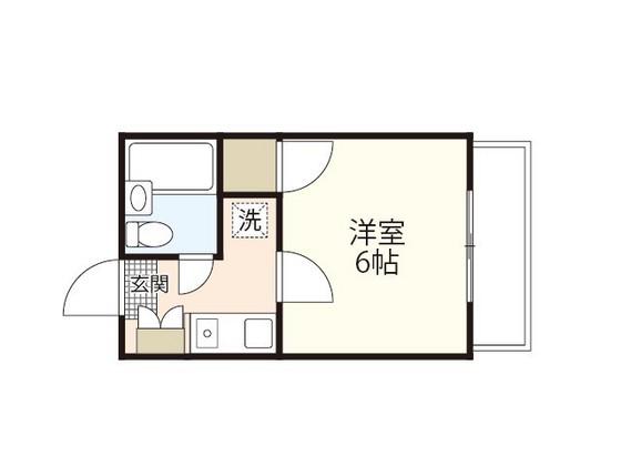 迫コーポ(1K/1階)の間取り写真