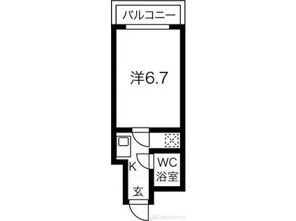 レジデンスSHIII(1K/2階)の間取り写真