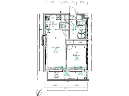 ヴァレッシア曳舟アンベリール(1LDK/3階)の間取り写真