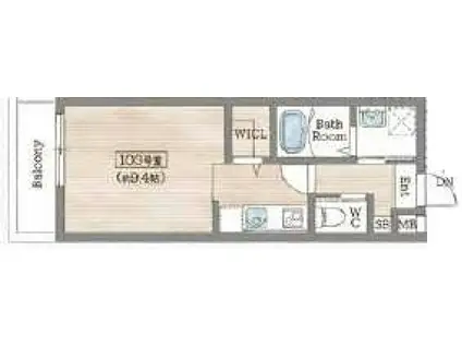 OCTA青木(1K/1階)の間取り写真