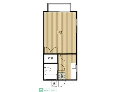 一ツ橋コーポ(1K/2階)の間取り写真