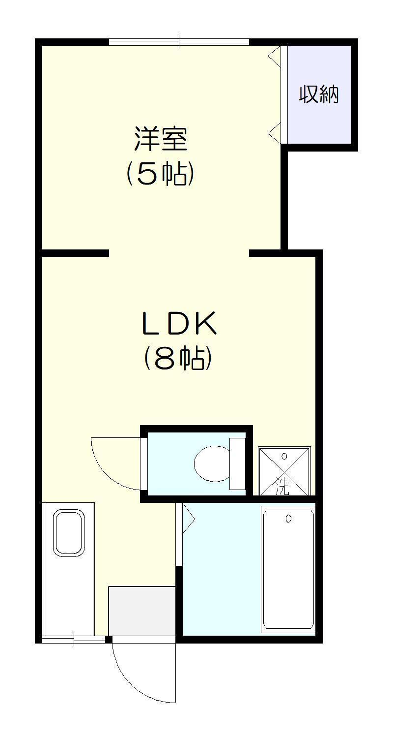 クロスブリッジ鹿島(1LDK/1階)の間取り写真