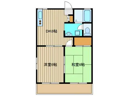 ハイツフローラ(2DK/1階)の間取り写真