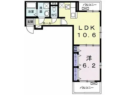 セントラル ホームズ 立川 I(1LDK/1階)の間取り写真