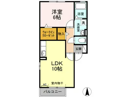 ウィルステージII(1LDK/2階)の間取り写真