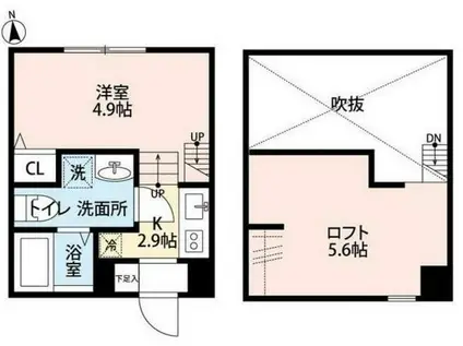 ジオーレ稲田堤(ワンルーム/1階)の間取り写真