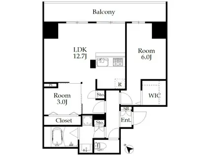 CASA MARIPOSA(1SLDK/2階)の間取り写真