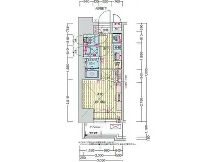 プレサンス高畑ルミア(1K/6階)の間取り写真