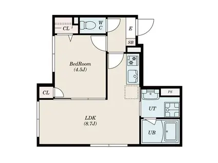 グローリオシェルト南烏山(1LDK/1階)の間取り写真