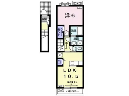 ルミエール(1LDK/2階)の間取り写真