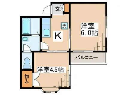 メゾンサガミ(2K/1階)の間取り写真