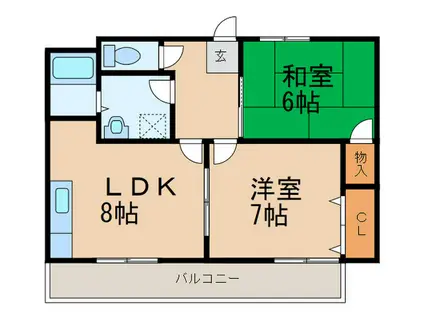 横田マンション(2LDK/2階)の間取り写真