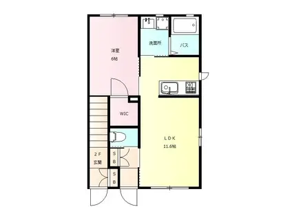 グレイス ノーティア B(1LDK/1階)の間取り写真