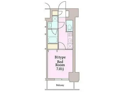 リージア曙橋(1K/2階)の間取り写真