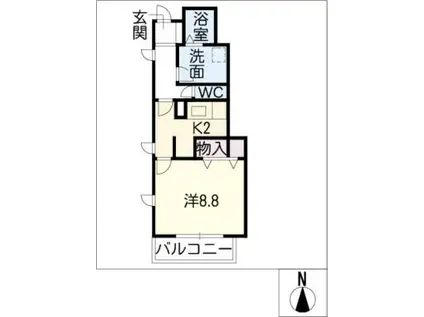 グランディス・マスダ(1K/1階)の間取り写真