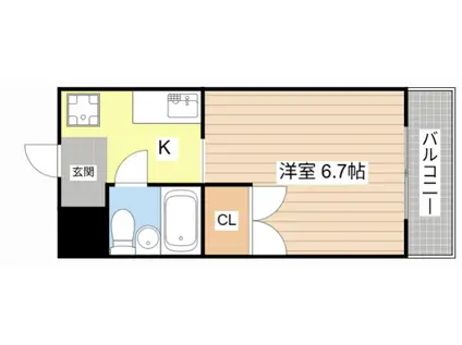 コープセントラII(1K/3階)の間取り写真
