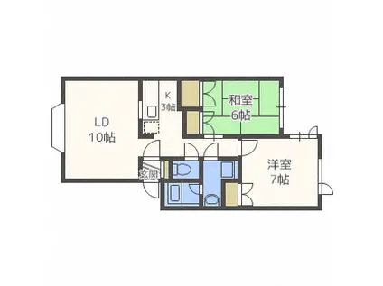 グラシア北郷 III(2LDK/2階)の間取り写真
