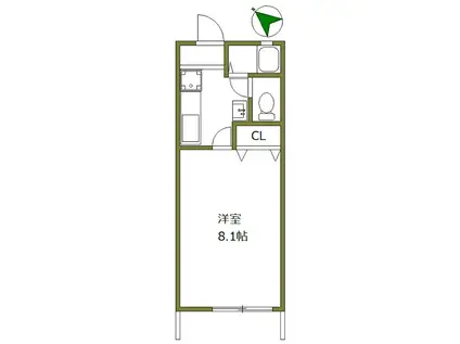 ウィング ヒルズ(1K/2階)の間取り写真