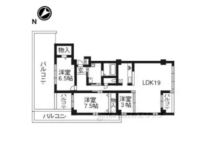 シュシュパルク鹿苑(2LDK/4階)の間取り写真