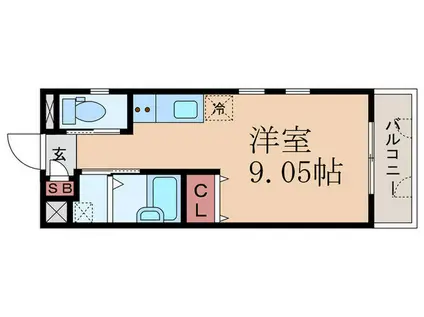 K・Rハイツ(ワンルーム/2階)の間取り写真