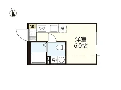 COLLINA向洋中町(ワンルーム/1階)の間取り写真